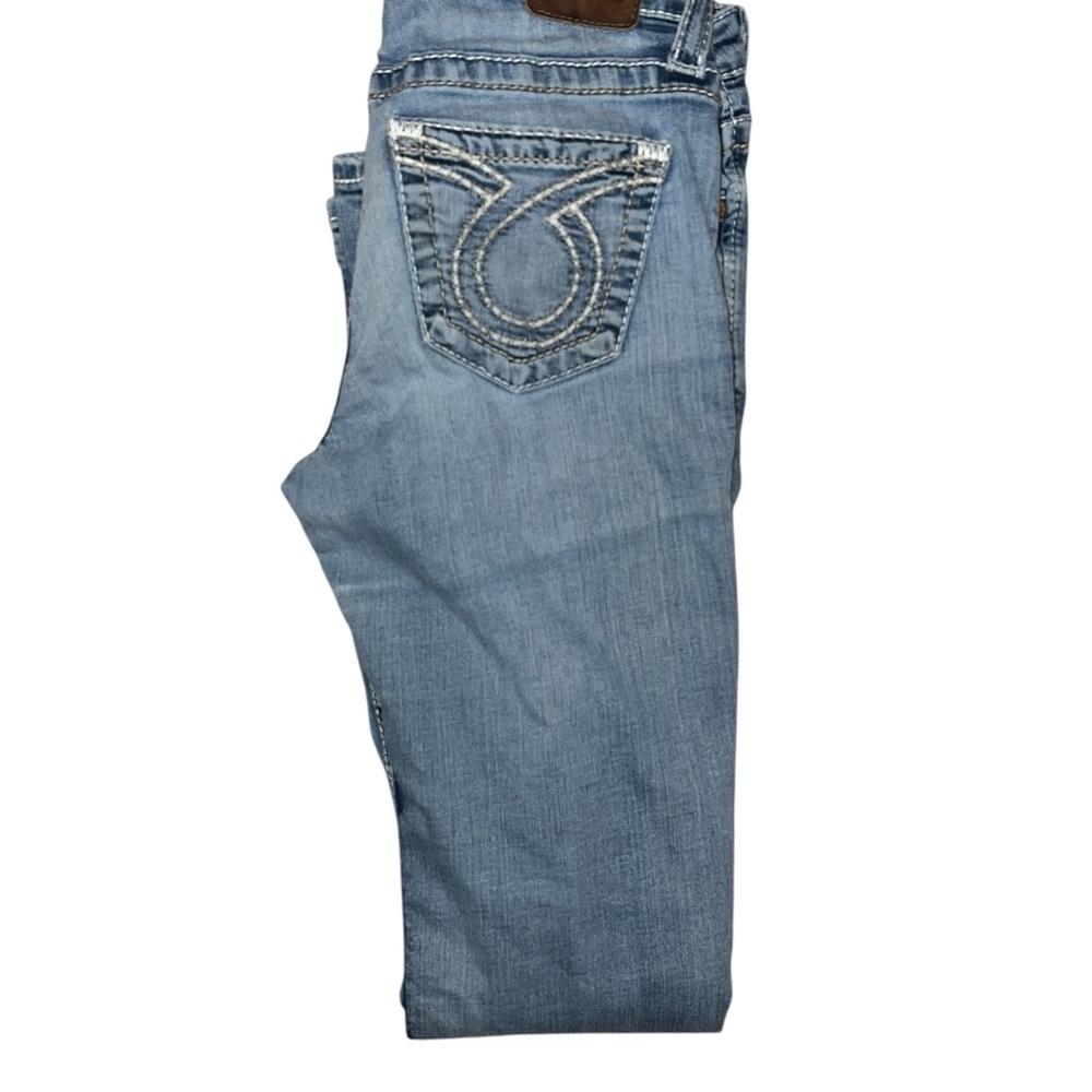 BIG STAR | WOMENS BOOT CUT DISTRESSED BLUE JEANS 29x33